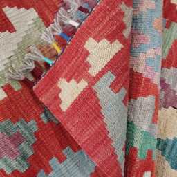 Tribal Runner Rug, Handmade Artisan Afghan Turkish Scandinavian Navajo Bohemian Flatweave Wool Kilim Rug 295x84 cm - thumbnail 4