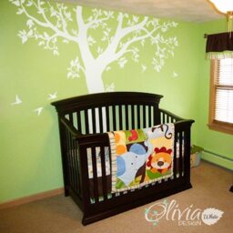 Large Tree Wall Decal Beautiful White Wall Decal - Decals Decor Nursery & Birds Art Tattoo Nature Nt019