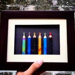 Names Carved On Coloured Pencil Tips . Handmade Custom Gift - thumbnail 2