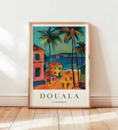 Douala Cameroon Travel Poster West Africa Port City Wall Art - thumbnail 1