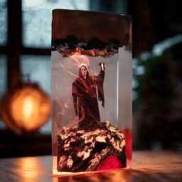 Halloween Ghost Resin Lamp - Spooky Horror Themed Led Light - Figure Face Scene Handcrafted Decor Night - thumbnail 2