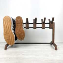 Double Sided Wooden Shoe Rack Entryway Organizer, 6 Pair - thumbnail 3