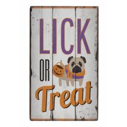 Lick Or Treat, Halloween Dog Sign, Candy Decor, Lover Wooden Sale Wall Decor - Old Sign - thumbnail 2