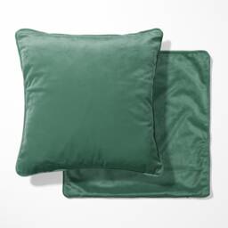 Large Teal Velvet Double Sided Cushion With Optional Piping, Pillow Cover, Green Cushion, 19 Inch Square - thumbnail 1