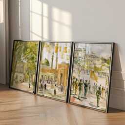 Set Of 3 Lahore Posters, Pakistan Travel Wall Art, City Landscape Print Set, Modern Artwork, Cultural Home Decor, Warm Earth Tone Style - thumbnail 3