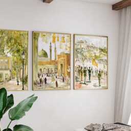 Set Of 3 Lahore Posters, Pakistan Travel Wall Art, City Landscape Print Set, Modern Artwork, Cultural Home Decor, Warm Earth Tone Style - thumbnail 4