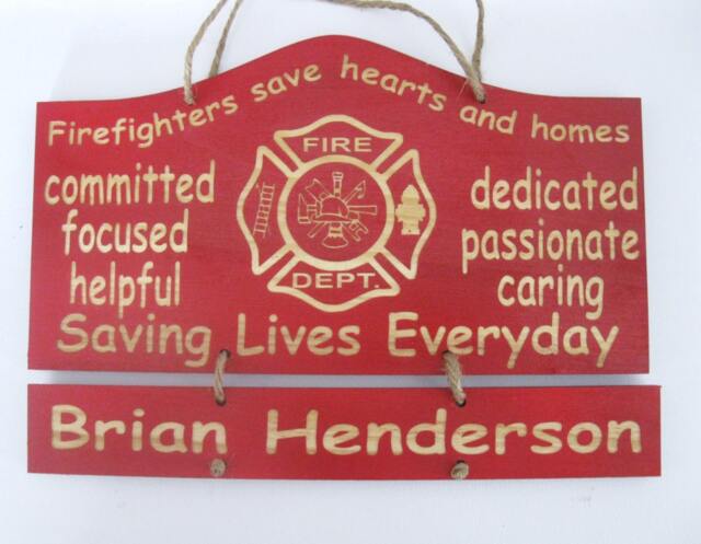 Personalized Wooden Firefighter Wall Hanging
