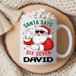 Santa Says 67 Six Seven Personalised Customised Christmas Bauble Decoration Gift For Her Him Son Daughter Meme Viral Italian Brainrot - thumbnail 2