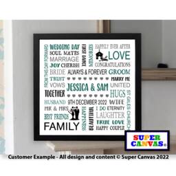 Valentines Day Personalised Word Art Typography Husband Wife Boyfriend Girlfriend Partner Handmade Framed Print Gift - thumbnail 4