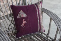 Decorative Western Horse Pillow - 18 X Raspberry/Olive - thumbnail 1