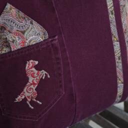 Decorative Western Horse Pillow - 18 X Raspberry/Olive - thumbnail 2