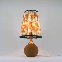 Handmade Orange Floral Lamp Ceramic Base, -130# - thumbnail 4