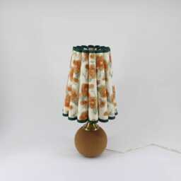 Handmade Orange Floral Lamp Ceramic Base, -130# - thumbnail 2