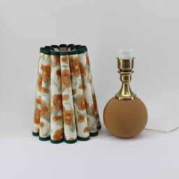 Handmade Orange Floral Lamp Ceramic Base, -130# - thumbnail 3