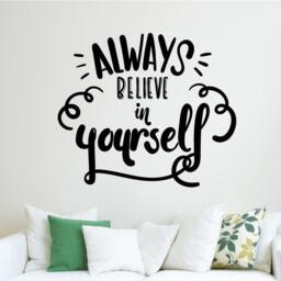 Always Believe in Yourself Wall Decal Decor Motivation Quote Sticker Motivational Art Vinyl Good Home Decoration Gift Idea - thumbnail 1