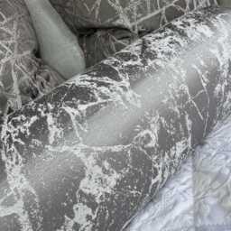 Luxurious Marble Bolster Cushion in Designer Fabric - Silver Stone Grey Home Decor - thumbnail 2