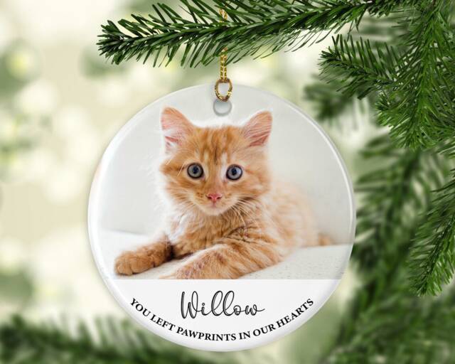 Personalised Cat Photo Memorial Ornament Christmas Tree Ornament - image 1