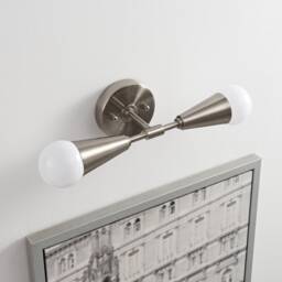 2 Light Gold Cone Wall Sconce Mid Century Modern & Ceiling - Minimalist Edison Lamp For Hallway & Bathroom Vanity Vicky - thumbnail 4
