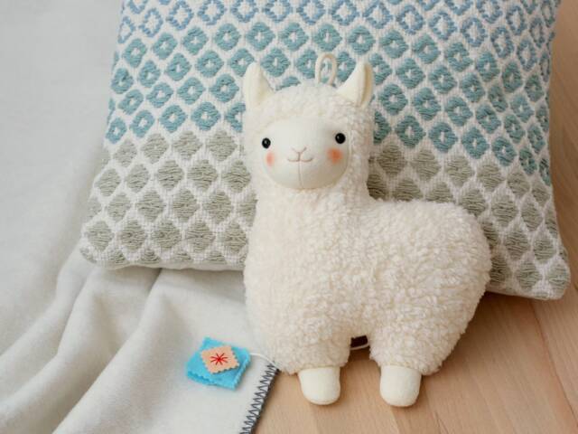 Llama Music Box With A Custom Melody - Handmade Baby Gift For Baby's Birth Or Baptism, Stuffed Animal Made Of Cotton Plush, Personalized - image 1