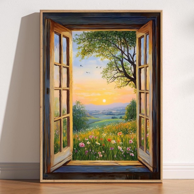 Open Window Henri Matisse Print, Style Fauvism Painting, Modern Exhibition, To Countryside Fields View, Floral Meadow - image 1