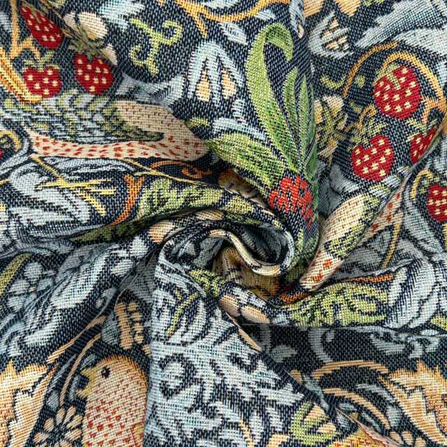William Morris Strawberry Thief Blackout Curtains Navy Pinch Pleat, Custom Made - image 1