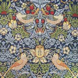 William Morris Strawberry Thief Blackout Curtains Navy Pinch Pleat, Custom Made - thumbnail 3