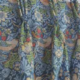 William Morris Strawberry Thief Blackout Curtains Navy Pinch Pleat, Custom Made - thumbnail 2