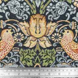 William Morris Strawberry Thief Blackout Curtains Navy Pinch Pleat, Custom Made - thumbnail 4