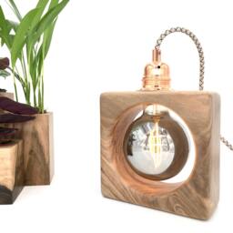 Wooden Desk Lamp, Scandinavian Atmosphere Loft Style Wooden Natural Material Bedside Table - thumbnail 2