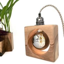 Wooden Desk Lamp, Scandinavian Atmosphere Loft Style Wooden Natural Material Bedside Table - thumbnail 4