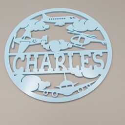 Personalised Planes, Helicopter, Aircraft, Airplane, Aviation Boys Bedroom Decor, Nursery Decor Name, Door Or Wall Hanger in Acrylic Wood - thumbnail 4