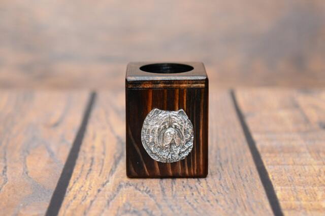 Chow Chow - Wooden Candlestick With Dog, Souvenir, Decoration, Limited Edition, Collection - image 1