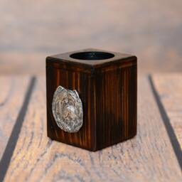 Chow Chow - Wooden Candlestick With Dog, Souvenir, Decoration, Limited Edition, Collection - thumbnail 2