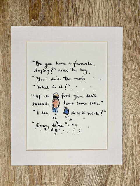Charlie Mackesy Mounted Print - The Boy, Mole, Fox & Horse Book Page Art