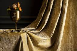 Gold Curtains Panel Striped Patterned Fabric Luxury Bedroom Living Room Custom Size Drape