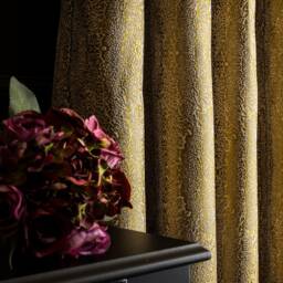 Gold Curtains Panel Striped Patterned Fabric Luxury Bedroom Living Room Custom Size Drape - thumbnail 3