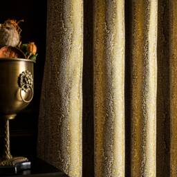 Gold Curtains Panel Striped Patterned Fabric Luxury Bedroom Living Room Custom Size Drape - thumbnail 4