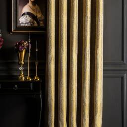 Gold Curtains Panel Striped Patterned Fabric Luxury Bedroom Living Room Custom Size Drape - thumbnail 2