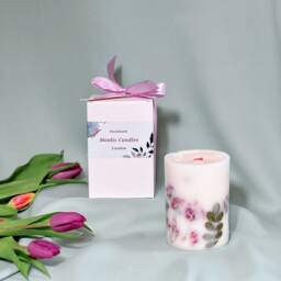 Large Scented Pillar Candle, Candle Gift For Her, Dried Flower in A Box, Gift Idea Women, Long Lasting Candle, Birthday - thumbnail 3