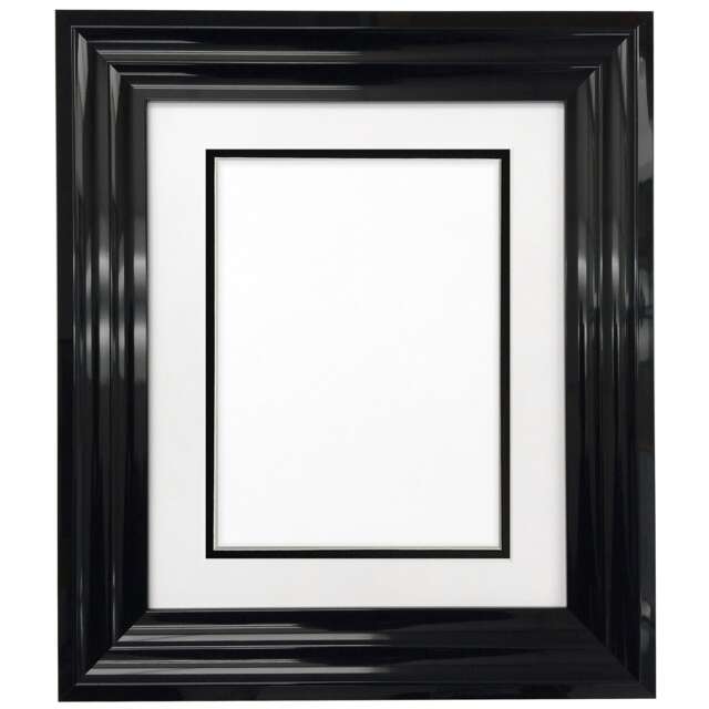 Firenza Gloss Black Photo Frame With White Double Mount - image 1