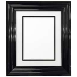 Firenza Gloss Black Photo Frame With White Double Mount