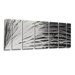 Large Metal Wall Art Modern Silver Abstract Sculpture - thumbnail 3