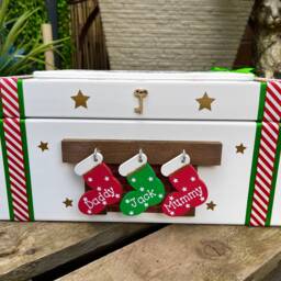 Personalised Christmas Eve Box With Stockings, Santa Box, Handmade Wooden - thumbnail 3