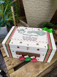 Personalised Christmas Eve Box With Stockings, Santa Box, Handmade Wooden - thumbnail 1