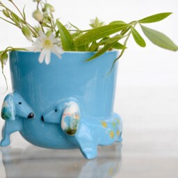 Handmade Ceramic Dachshund Planter, Dog Sculpture Gift - thumbnail 3