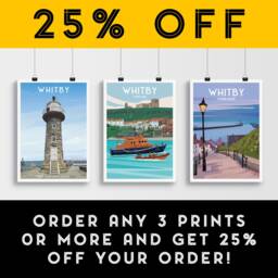 Whitby Abbey Travel Poster - Lifebout North Yorkshire Wall Art Home Decor Artwork Wedding Gift Birthday Present - thumbnail 2