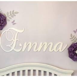 Gold Nursery Name Sign, Wall Decor, Glitter Sign - thumbnail 3