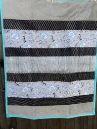 Handmade Modern Baby Minky Blanket Gray, Black & White Polka Dot, Giraffe, Lion, Elephant & Monkey