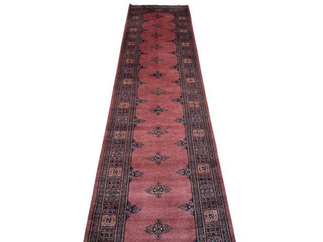 2.6x10 Pink Color Bokhara Rug - 0.80x3.00 cm Hallway Stairs Bukhara Runner Woolen Afghan - image 1