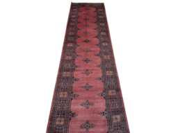 2.6x10 Pink Color Bokhara Rug - 0.80x3.00 cm Hallway Stairs Bukhara Runner Woolen Afghan - thumbnail 1